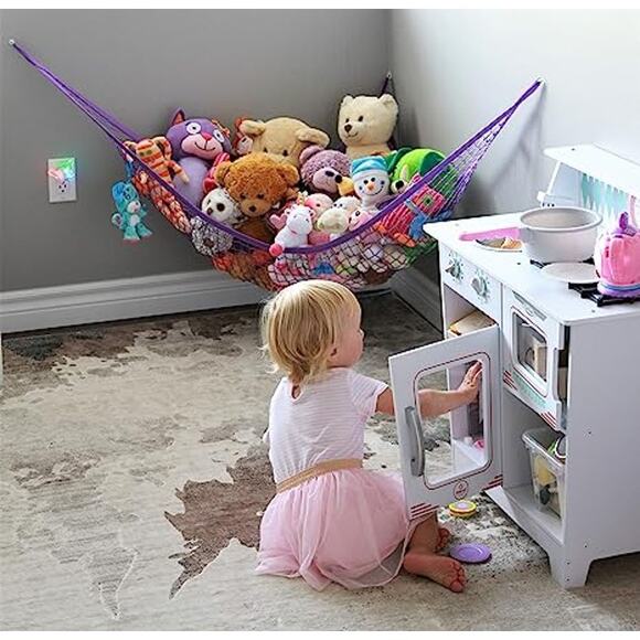 MiniOwls Toy Hammock Organizer, XL Purple Stuffed Animals Storage - Picture 6 of 6